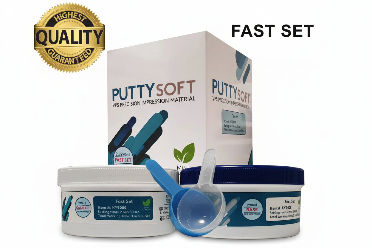 Dental Putty Fast Set PVS VPS Impression Material Mint Base 2 x 300 ml
