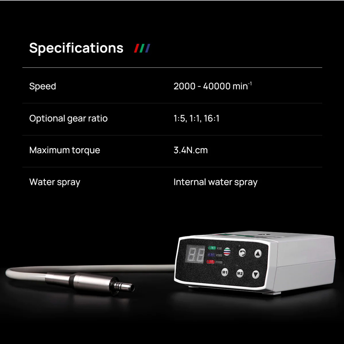Dental LED Brushless Micro Motor+1:5 LED Increasing Contra Angle Handpiece