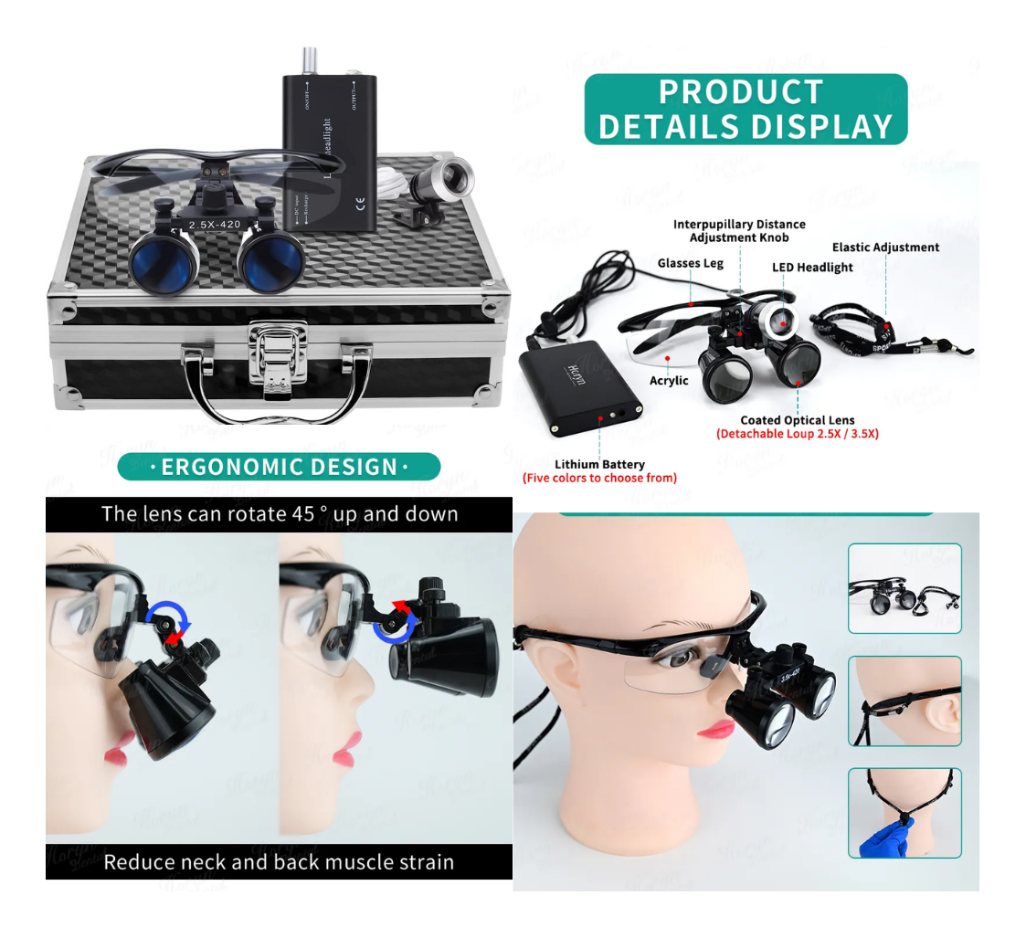 Dental Surgical Loupes With LED Light and Battery