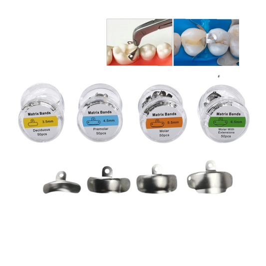 50pc Dental Contoured Metal Matrix Bands Kit 3.5/4.5/5.5/6.5mm
