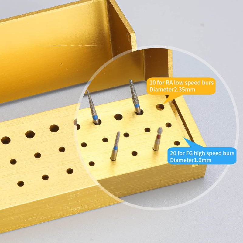 Dental Bur Block Holder (fit 20 FG burs and 10 RA burs)